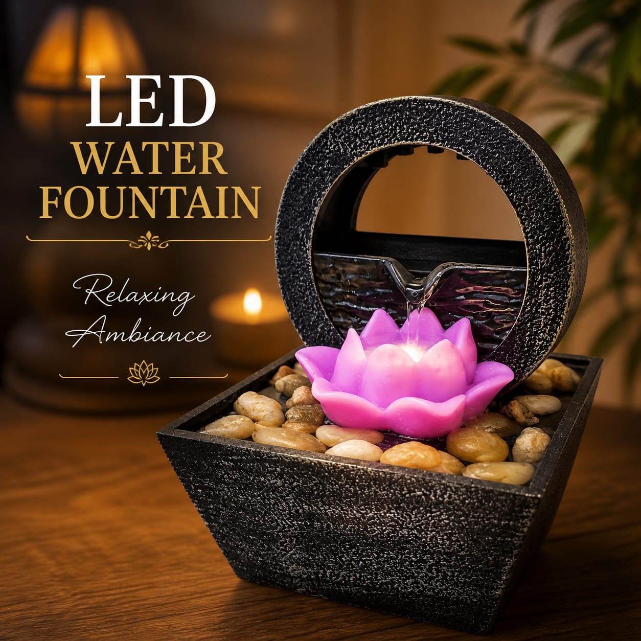 USB LED Water Fountain – Calm & Aesthetic Decor