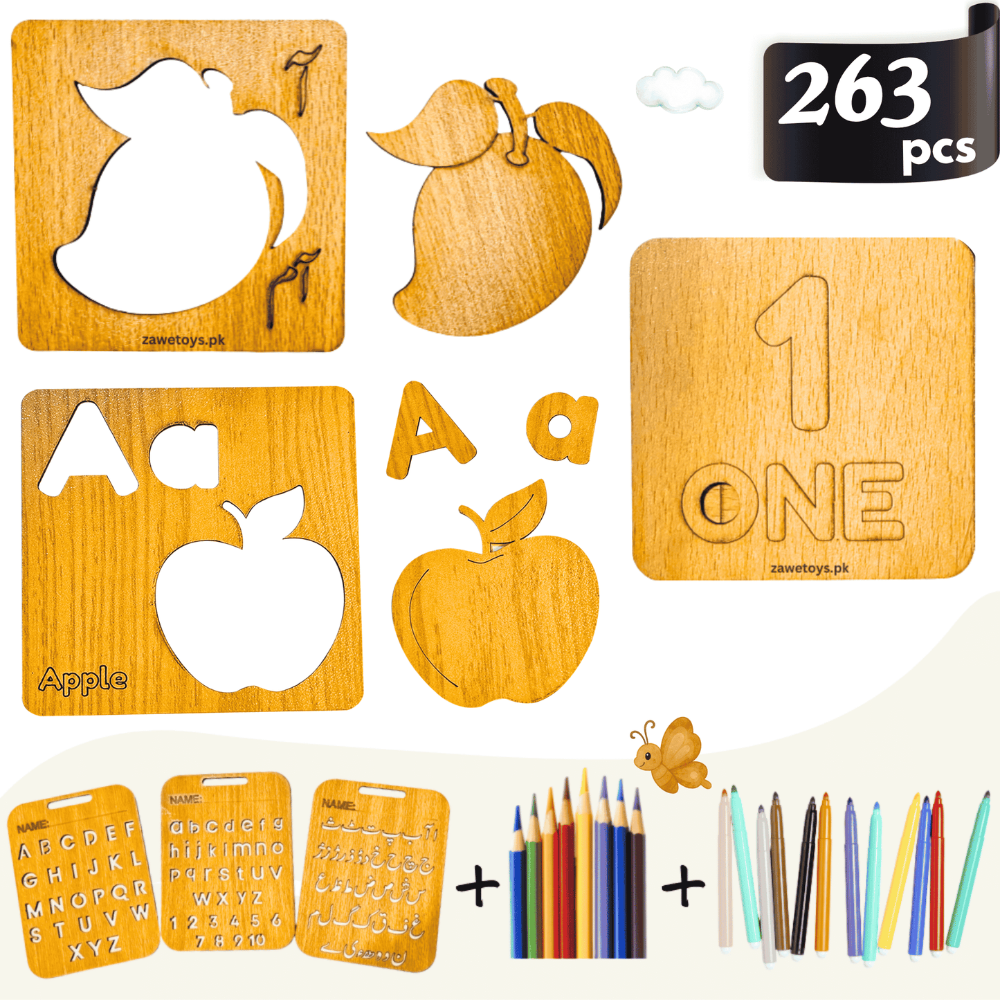 263 Pcs 6-1 Urdu, English & Math with Puzzles